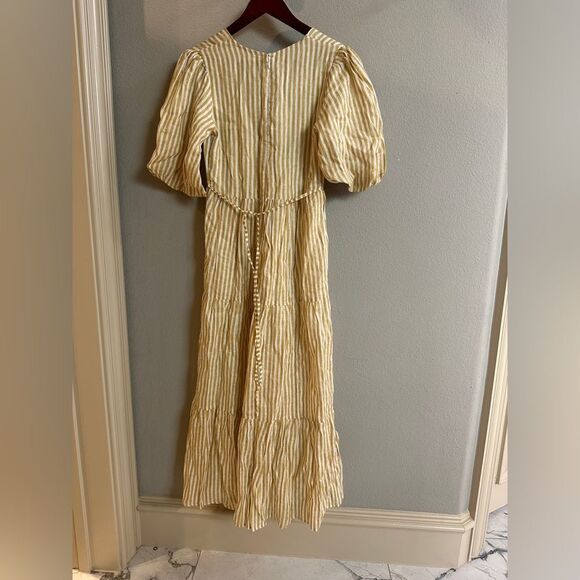 Faithful The Brand | XS | Brighton striped Tan Maxi Dress beach butter yellow - Picture 8 of 8